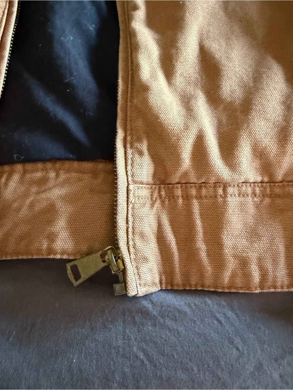 Zara Boys Brown Canvas Field Jacket with Corduroy Collar